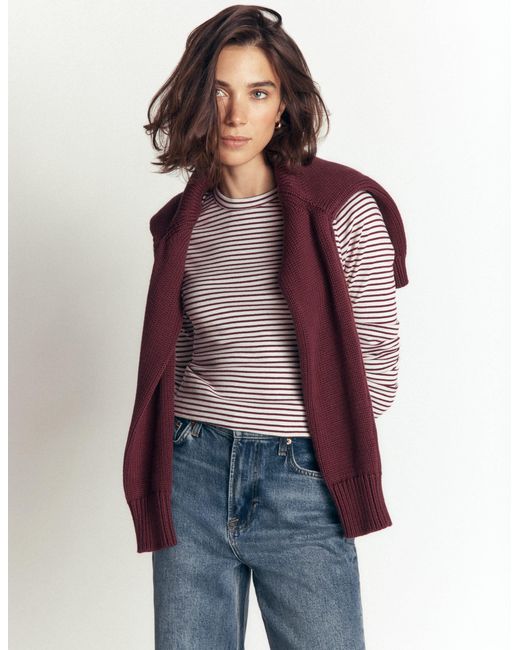 Boden Purple Annie Essential Crew Neck Top