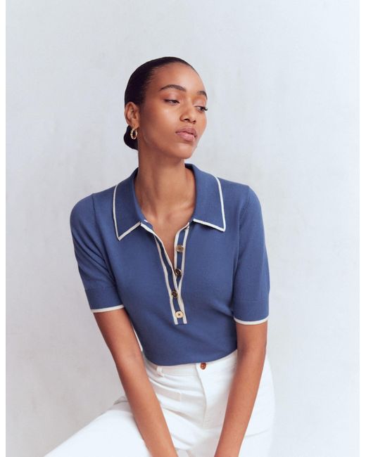 Boden Blue Liz Henley T-Shirt