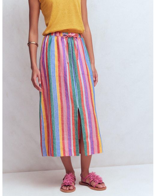 Boden Natural Layla Linen Skirt