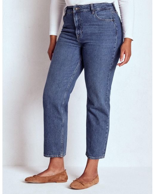 Boden Blue High Rise Straight Leg Jeans