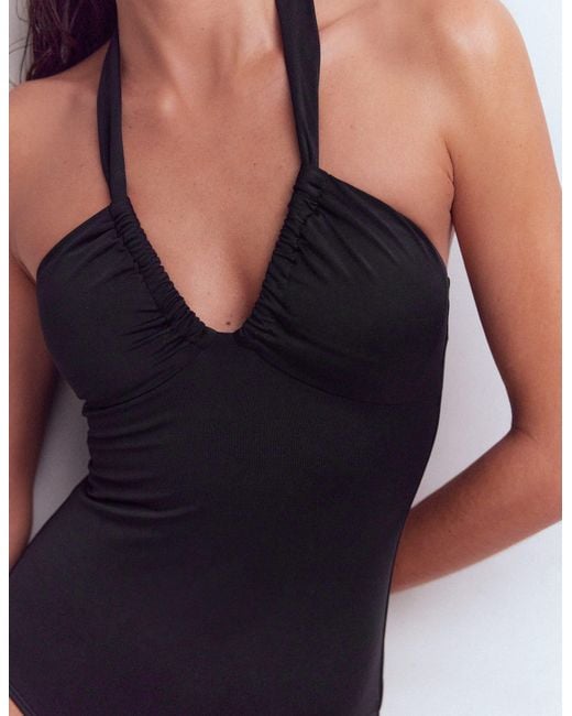 Boden Black Minori Halter Tie Swimsuit