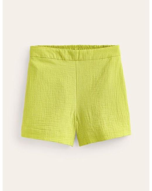 Boden Yellow Double Cloth Shorts