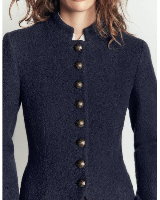 Boden Blue Hereford Boiled Wool Jacket