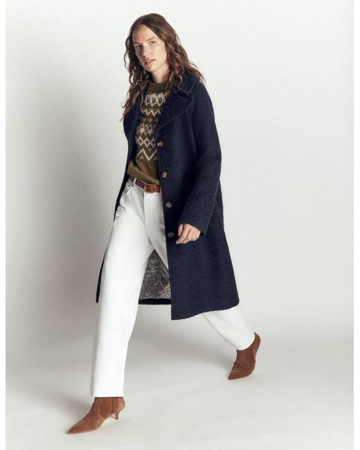 Boden Blue Cotswold Wool Coat