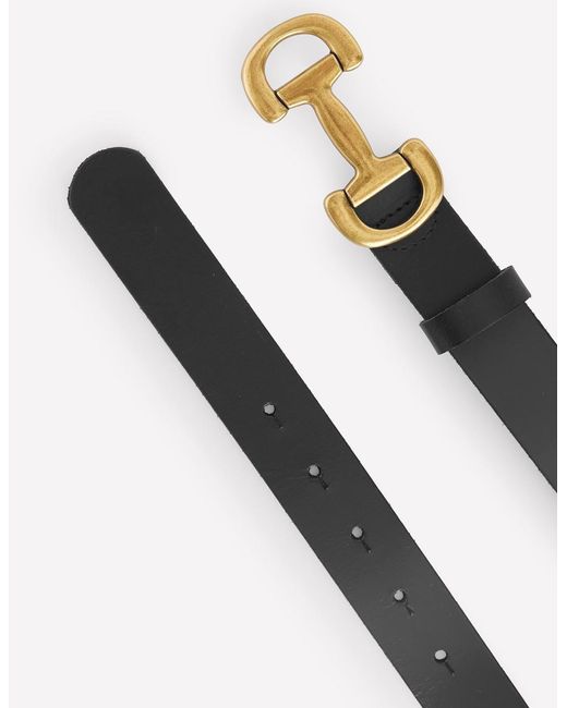 Boden Black Iris Snaffle-Trim Leather Belt