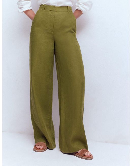 Boden Green Belgravia Linen Trousers