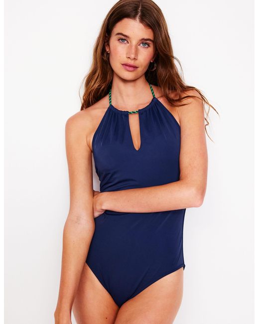 Boden Blue Hochgeschlossener Badeanzug Zum Binden