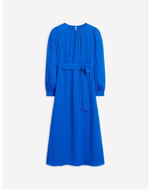 Boden Blue Blouson Sleeve Midi Dress