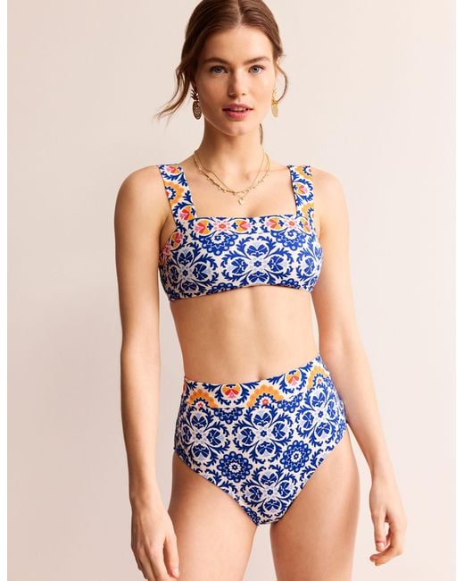 Boden Blue Panel High Waist Bottomssurf The Web, Mosaic Bloom