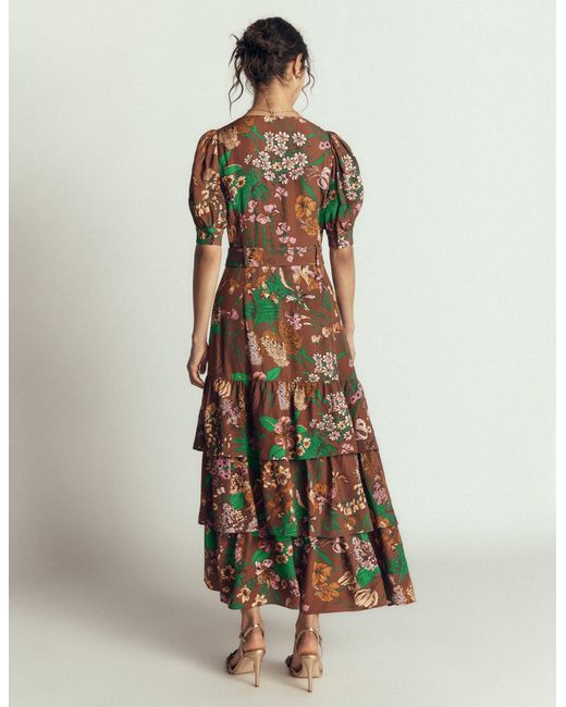 Boden Brown V Neck Layered Dress