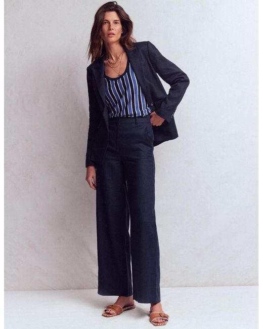 Boden Blue Belgravia Linen Trousers