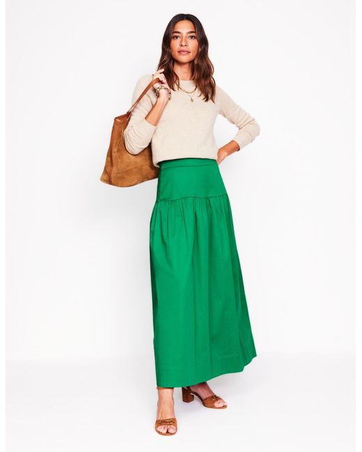 Boden Green Yoke Detail Maxi Skirt