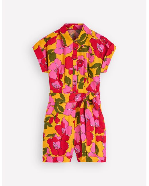 Boden Multicolor Kay Linen Playsuit