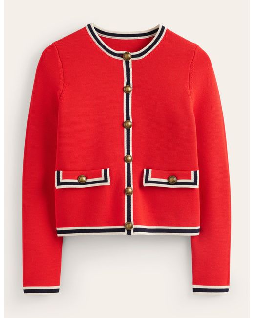 Boden Red Holly Knitted Jacket