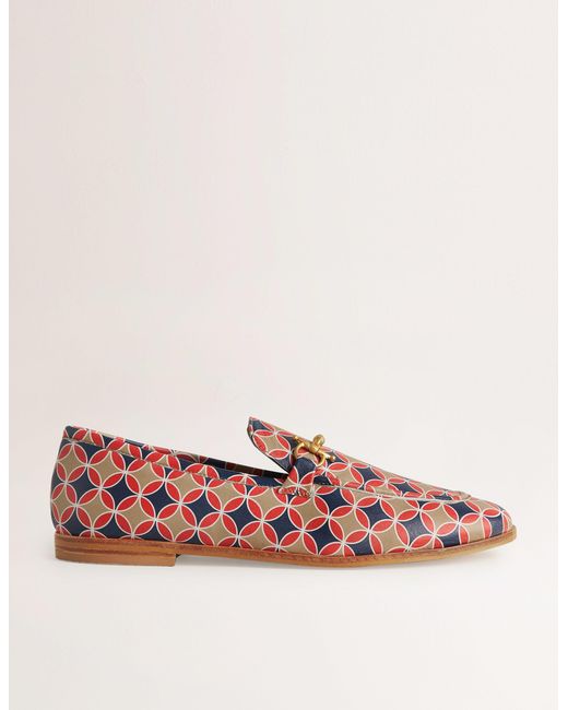 Boden Pink Snaffle Detail Leather Loafers