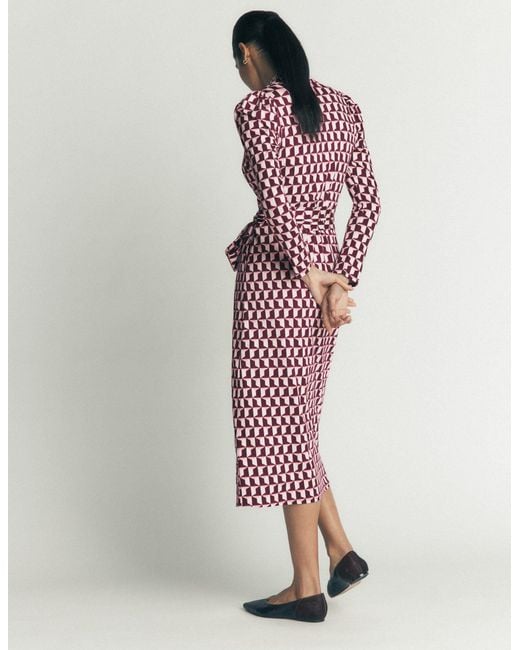 Boden White Honor Column Jersey Midi Dress