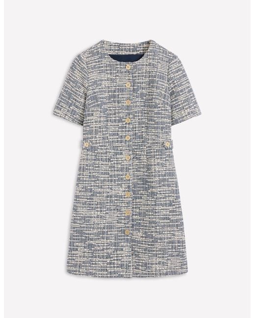 Boden Blue Textured Tab Short Dress