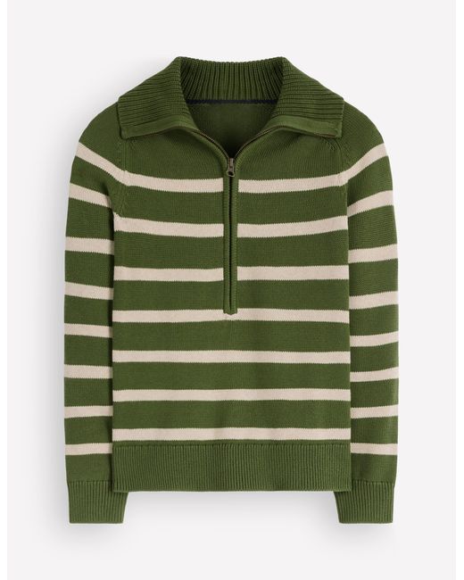 Boden Green Lucy Half Zip Sweater