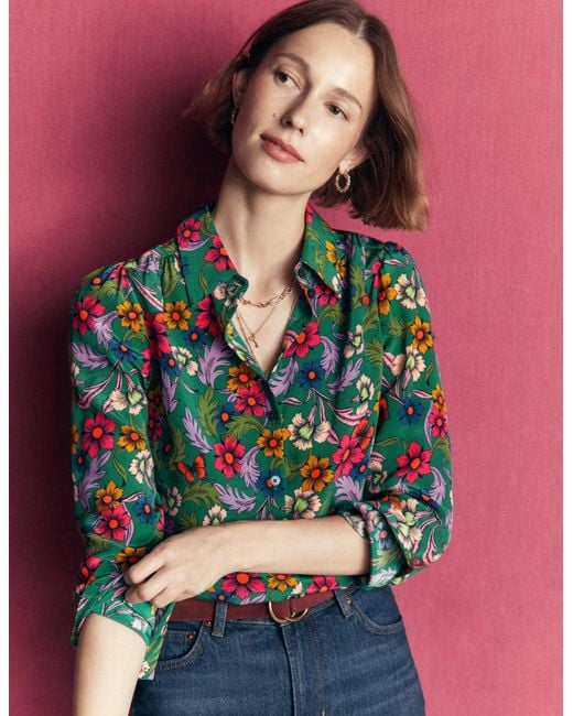 Boden Multicolor Sara Silk Shirt