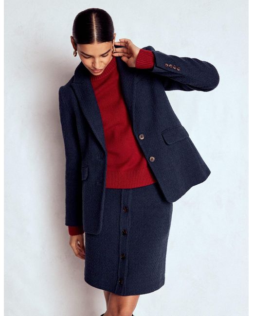 Boden Blue Stamford Texture Blazer