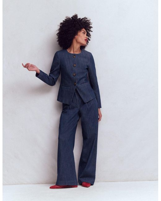 Boden Blue Hampstead Cotton Twill Blazer