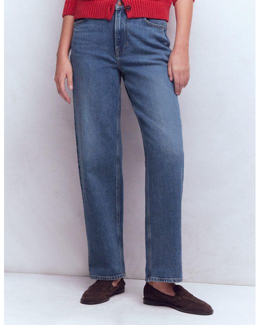 Boden Red Mid Rise Straight Leg Jeans