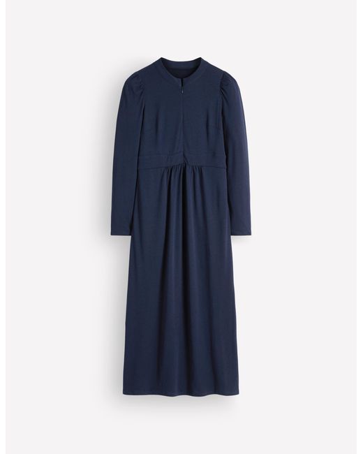 Boden Blue Hope Zip Detail Jersey Dress