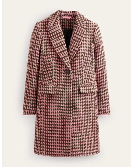 Boden Red Canterbury Printed Coat