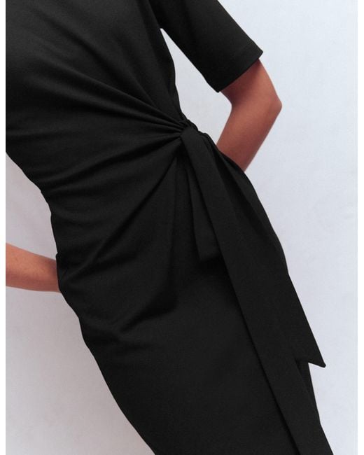 Boden Black Zinnia Tie Jersey Short Dress