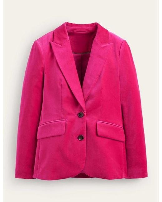 Boden Pink The Marylebone Velvet Blazer