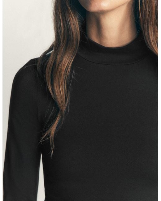 Boden Black High Neck Jersey Top