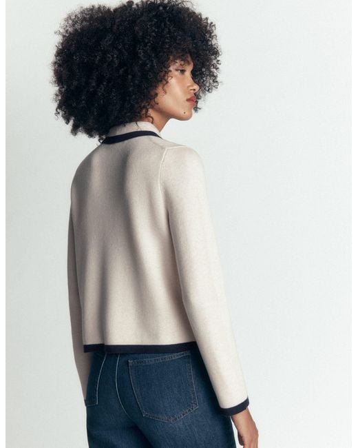 Boden White Elizabeth Bow Knitted Jacket