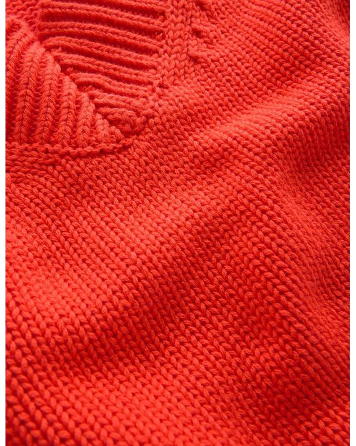 Boden Orange Lucy Cotton V-Neck Jumper
