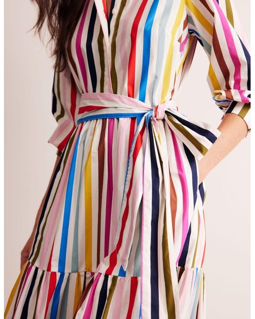Boden Alba Tiered Cotton Maxi Dress in White | Lyst UK