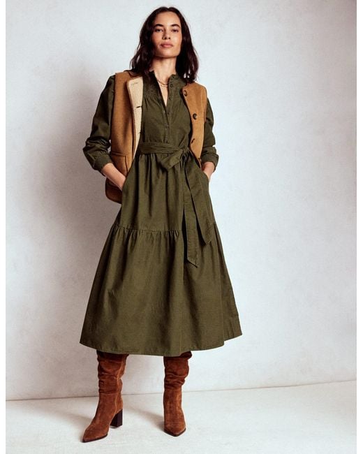 Boden Green Cecily Cord Midi Dress