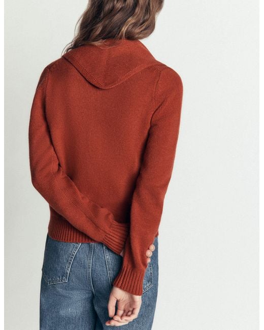 Boden Red Lydia Tie Neck Knit Cardigan