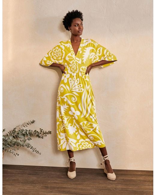 Boden Poppy Jersey Maxi Dress Chartreuse in Yellow Lyst