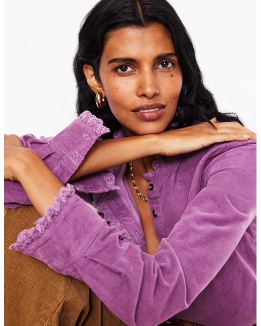Boden Purple Phoebe Cord Shirt