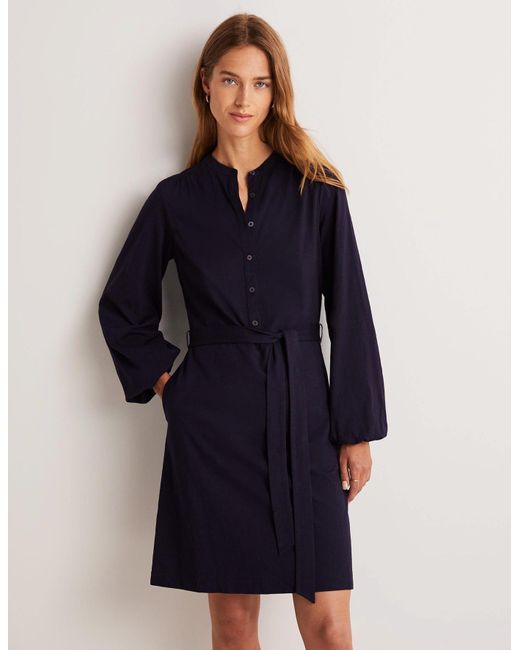 Boden Belted Jersey Shirt Dress in Navy (Blue) Lyst UK