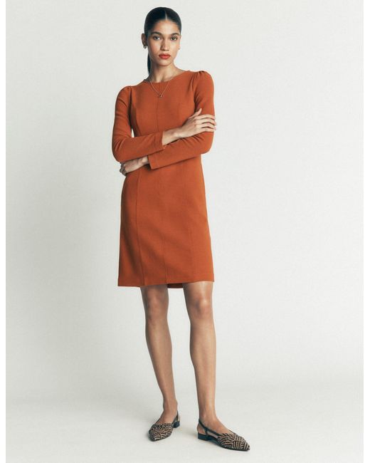 Boden Brown Marla Seamed Ottoman Dress
