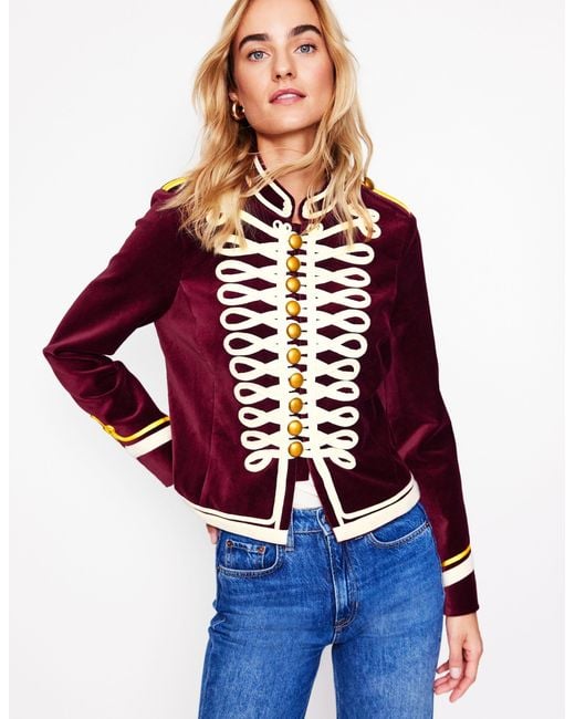 Boden Blue Military Velvet Jacket