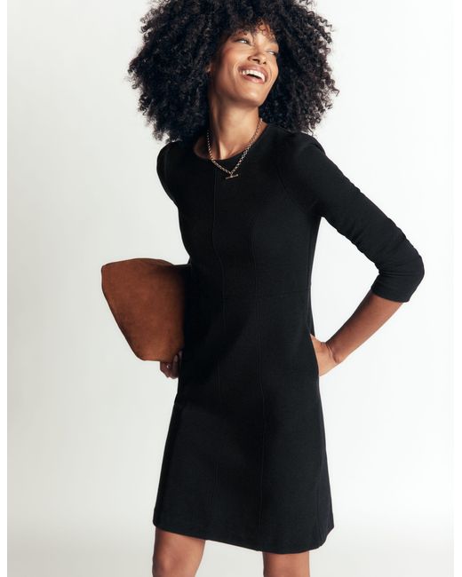 Boden Black Marla Seamed Ottoman Dress