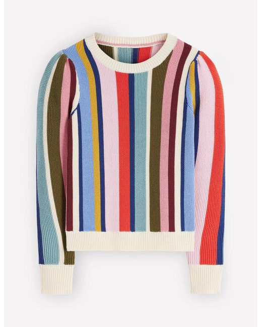 Boden Blue Textured Stitch Jumper
