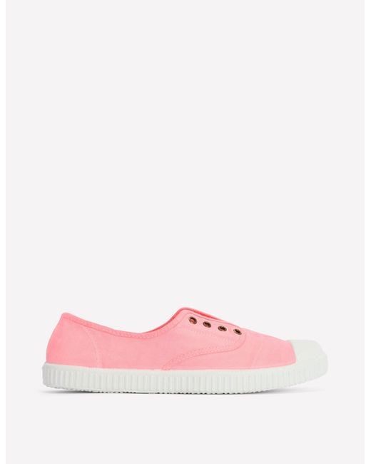Boden Pink Laceless Canvas Plimsoll