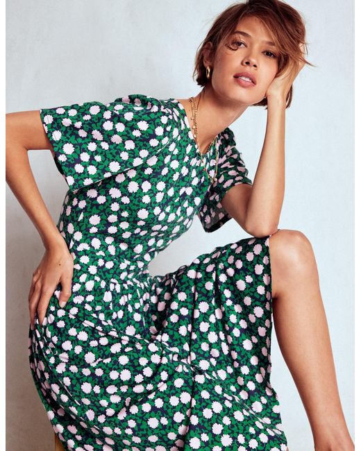 Boden Green Louisa Jersey Midi Dress