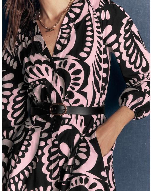 Boden Black Nicola Cotton Midi Dress