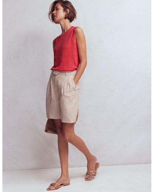 Boden Red Agnes Linen Tank