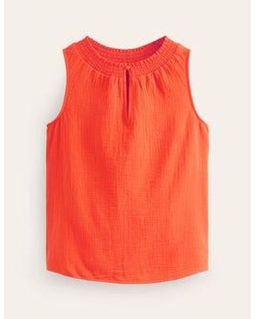 Boden Orange Georgia Double Cloth Top
