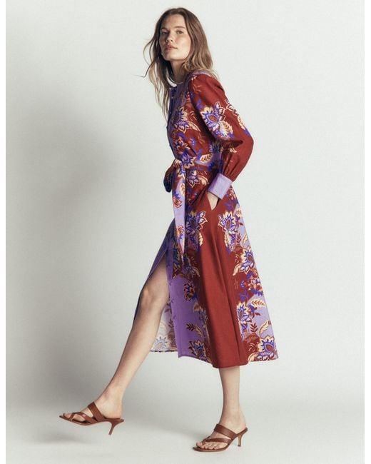 Boden Green Blouson Sleeve Occasion Dress