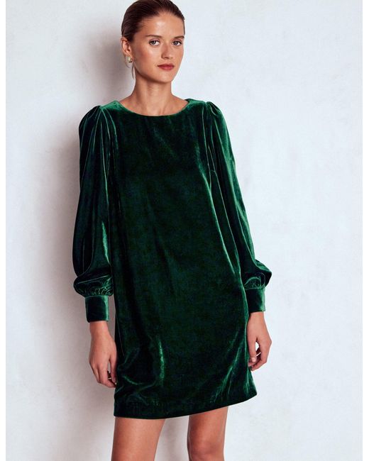 Boden Black Estella Velvet Shift Dress